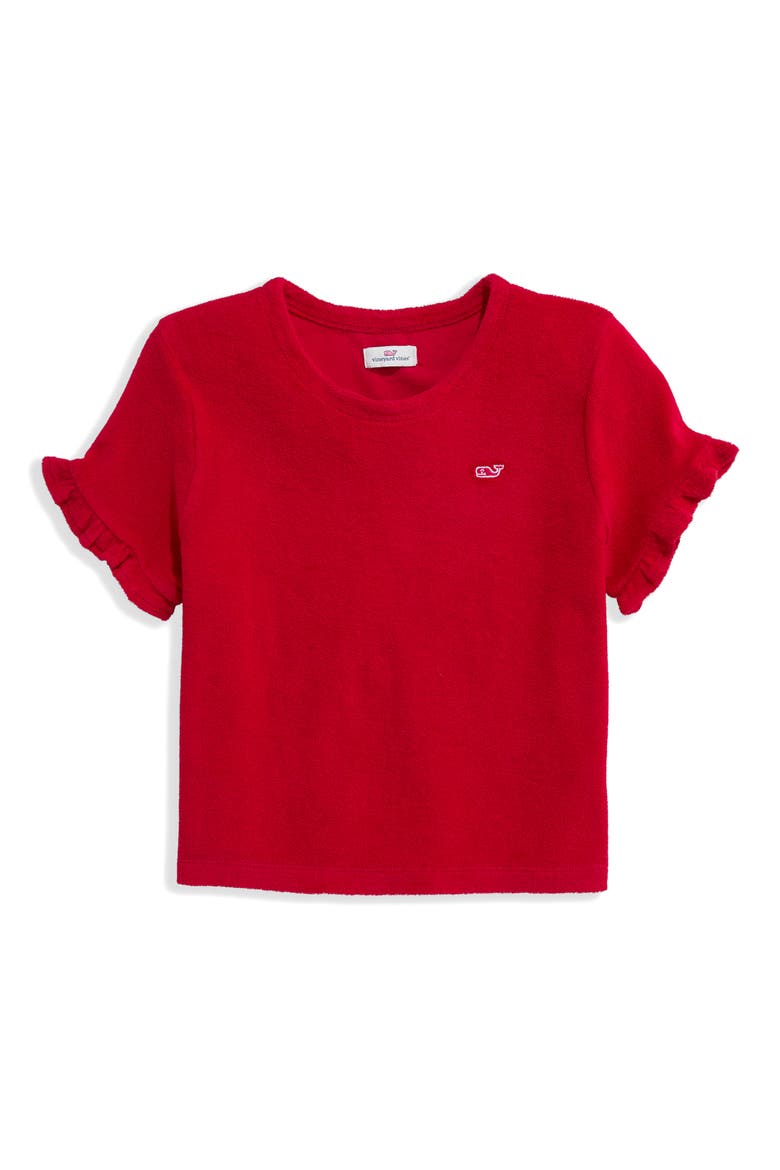 Kids' Organic Cotton Terry Cloth Top, Main, color, LIGHTHOUSE RED