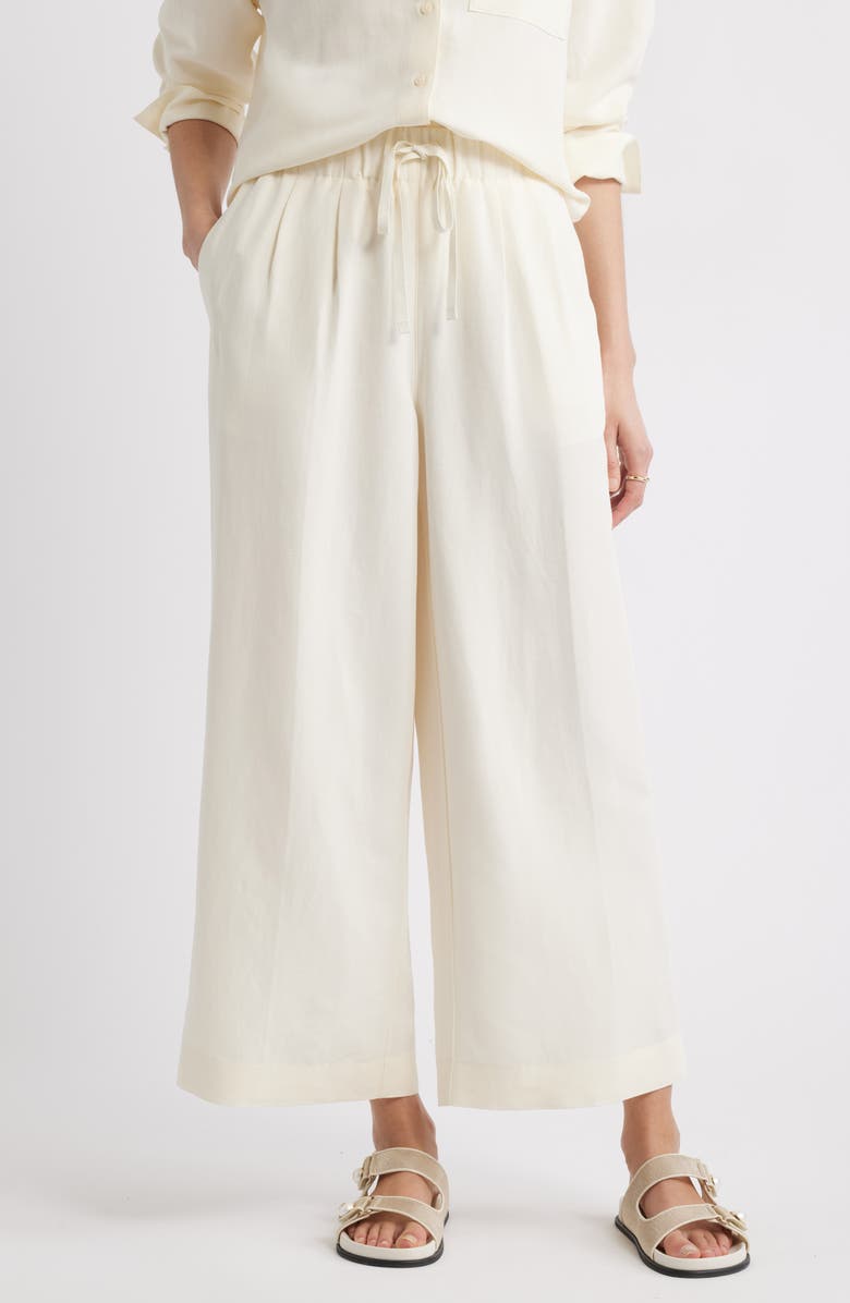 Nordstrom Wide Leg Crop Pants, Main, color, Ivory Tofu