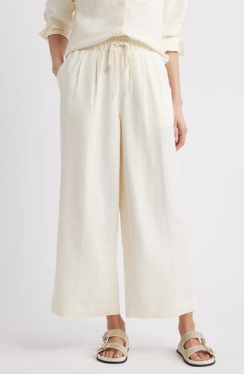 Nordstrom Wide Leg Crop Pants In Neutral