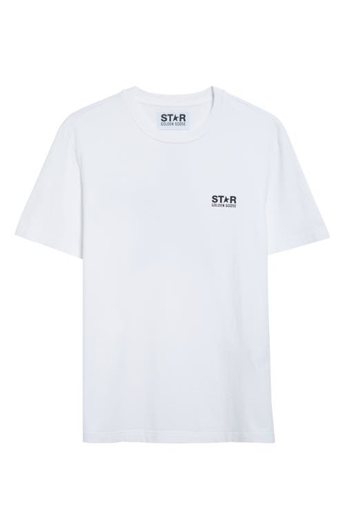 Golden Goose Logo Print Cotton T-shirt In White/black