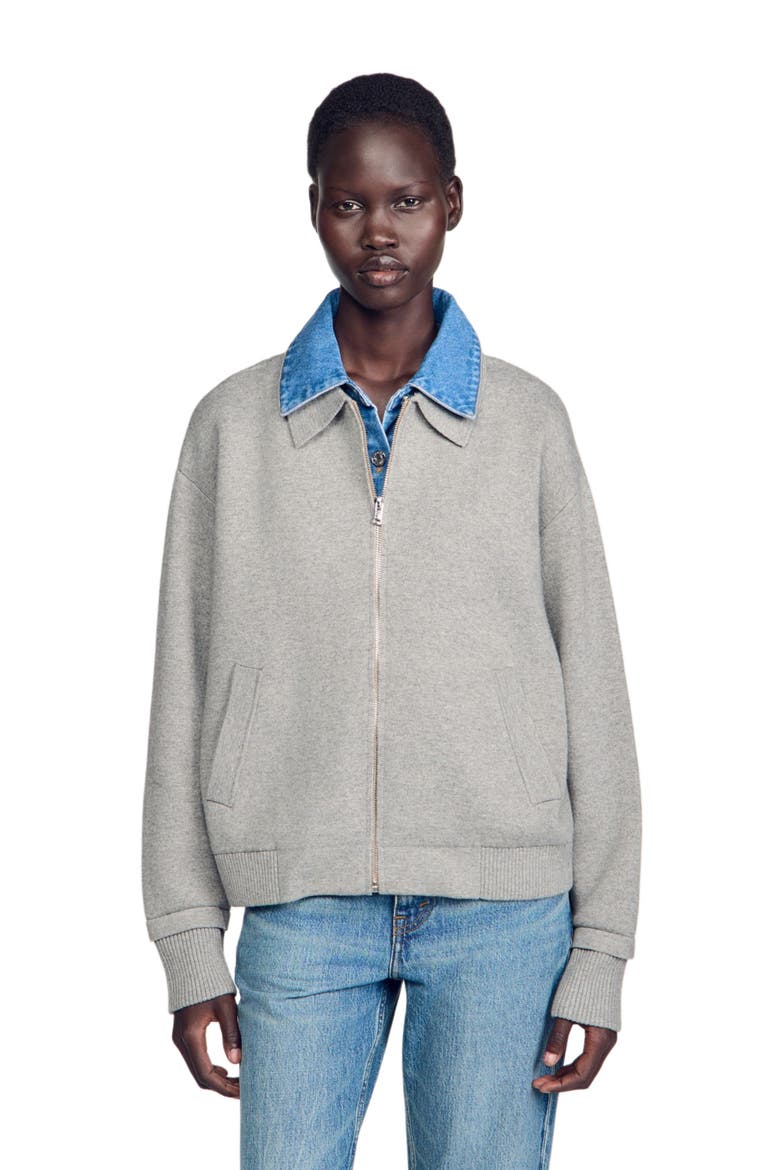 2-in-1 zip cardigan, Alternate, color, Grey