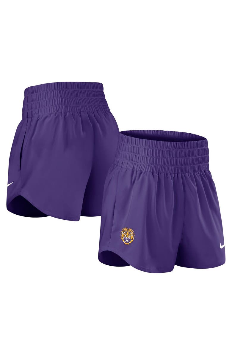 Nike Women's Nike Purple LSU Tigers Performance One Dri-FIT High-Rise Shorts, Main, color, Purple
