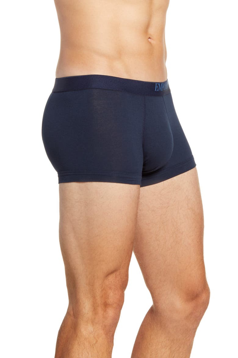 3-Pack Logo Stretch Cotton Trunks, Alternate, color, MARINE/ MARINE/ MARINE