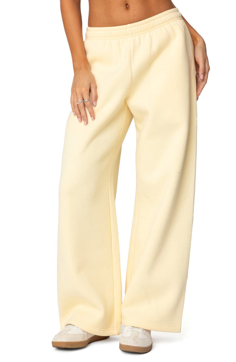 EDIKTED Bonney Bow Detail Sweatpants, Main, color, Yellow