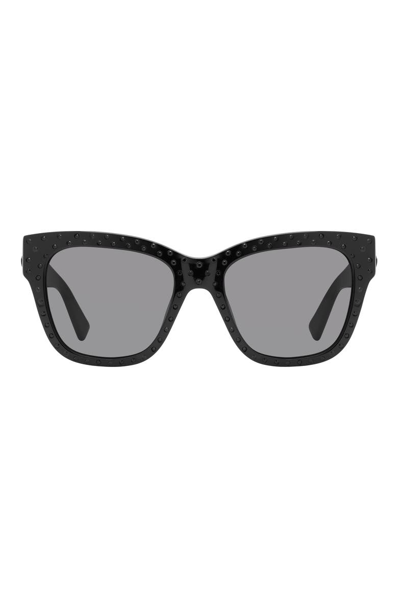 52mm Cat Eye Sunglasses, Main, color, BLACK/ SMOKE