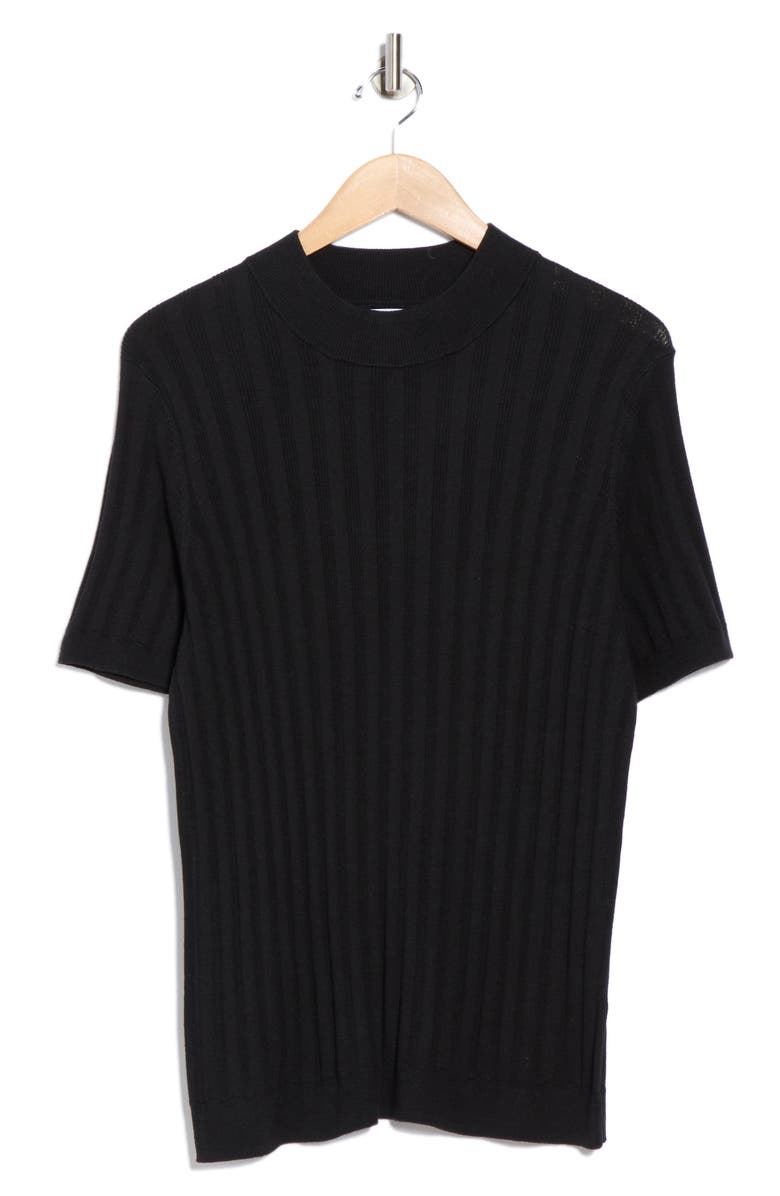 Abound Mock Neck Rib Sweater, Alternate, color, Black