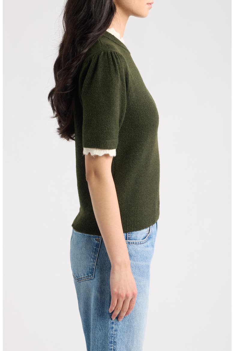 Everett Short Sleeve Sweater, Alternate, color, HUNTER