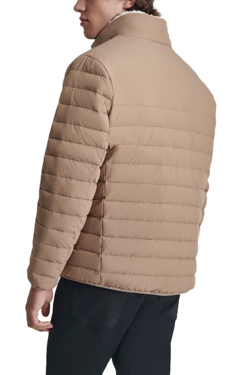 Dkny Men's Quilted Fleece-lined Full-zip Puffer Jacket In Tan