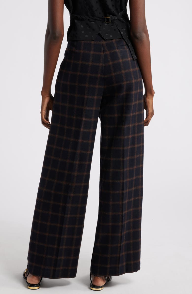 Wyeth Elliot Windowpane Check Wide Leg Pants, Alternate, color, 