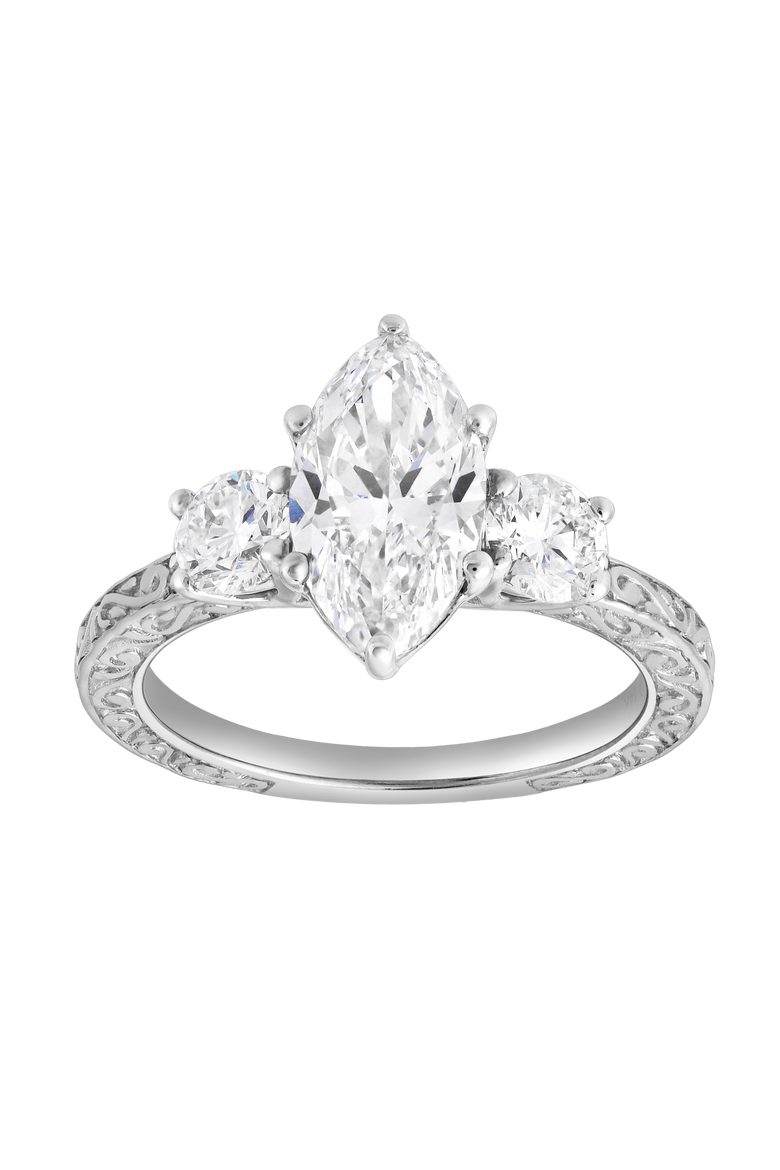 Aislyra 14K Gold 2.70 Ct Marquise Lab Grown Diamond Engagement Ring, Main, color, 14K White Gold