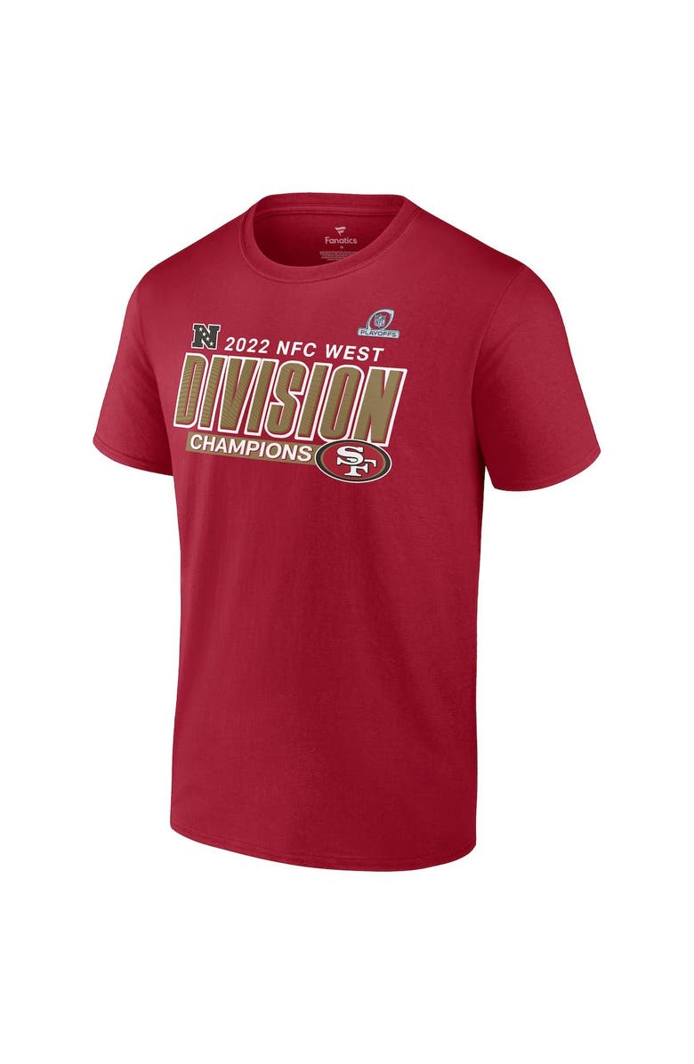 FANATICS Men's Fanatics Branded Scarlet San Francisco 49ers 2022 NFC West Division Champions Big & Tall Divide & Conquer T-Shirt, Alternate, color, 