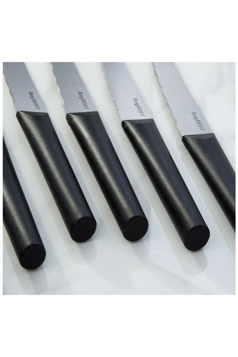 DiNA Matrix Set of 6 Serrated Steak Knives, Alternate, color, BLACK
