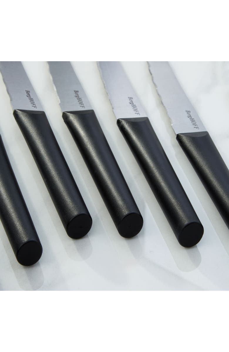 BergHOFF DiNA Matrix Set of 6 Serrated Steak Knives, Alternate, color, Black
