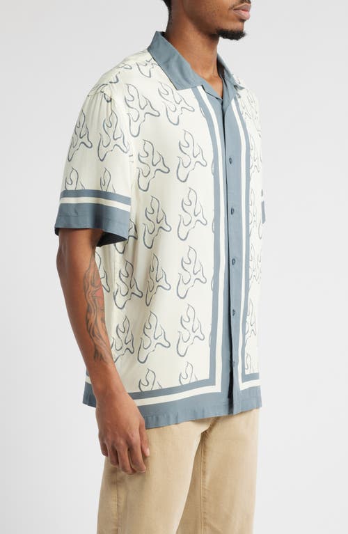 VANS VANS BLAZE PRINT BORDERED CAMP SHIRT 