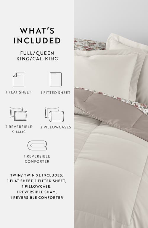 Homespun 7-piece Assorted Reversible Comforter Set In Natural/latte