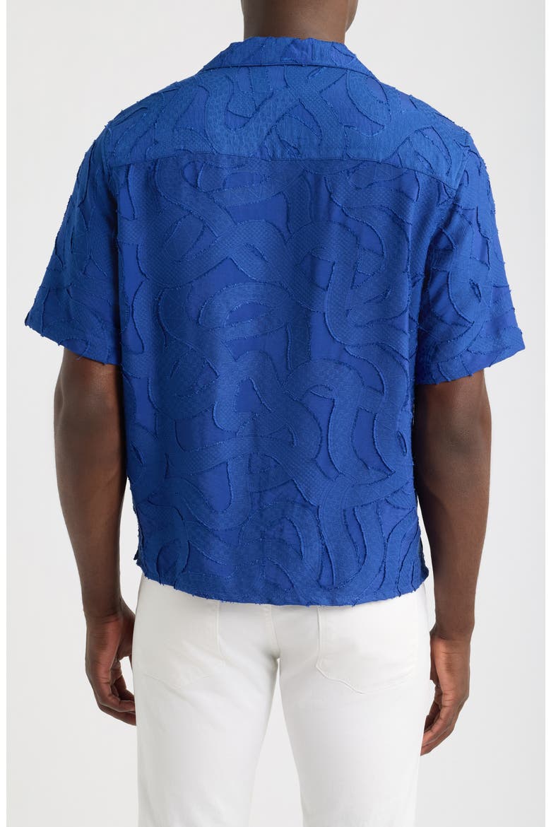 Curzon Jacquard Camp Shirt, Alternate, color, BLUE