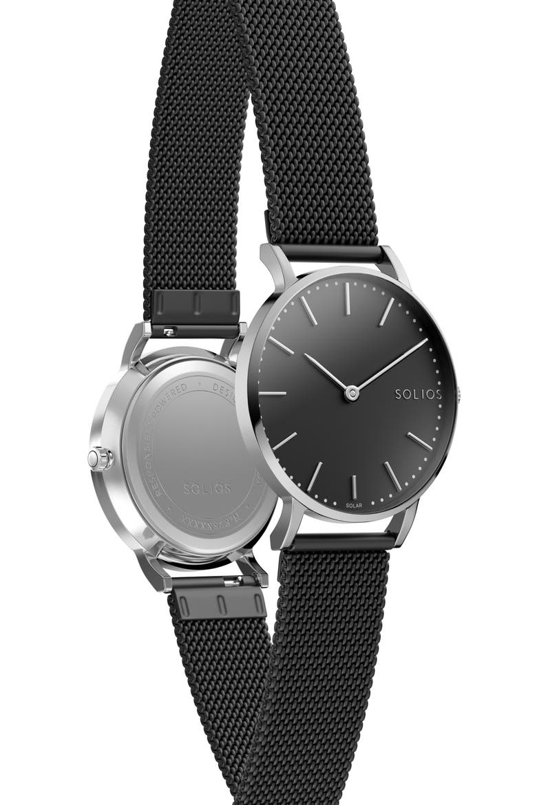 The Solar Classic | Black Dial - Silver Case, Alternate, color, Black Mesh Metal