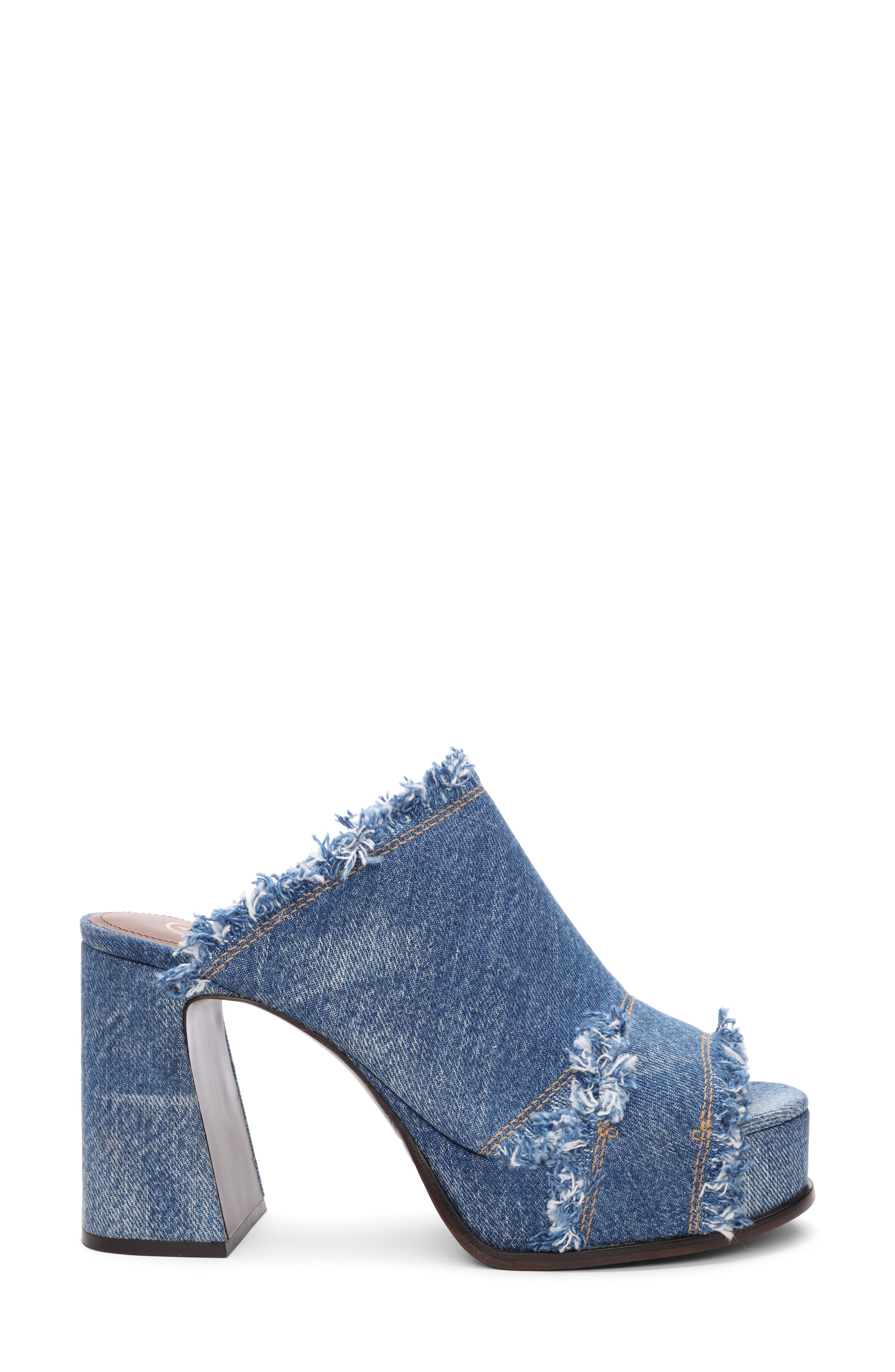 Ash Maui Denim Platform Slide Sandal, Alternate, color, 