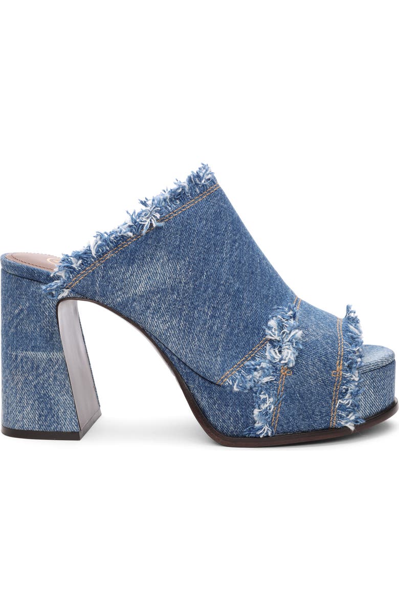 Ash Maui Denim Platform Slide Sandal, Alternate, color,