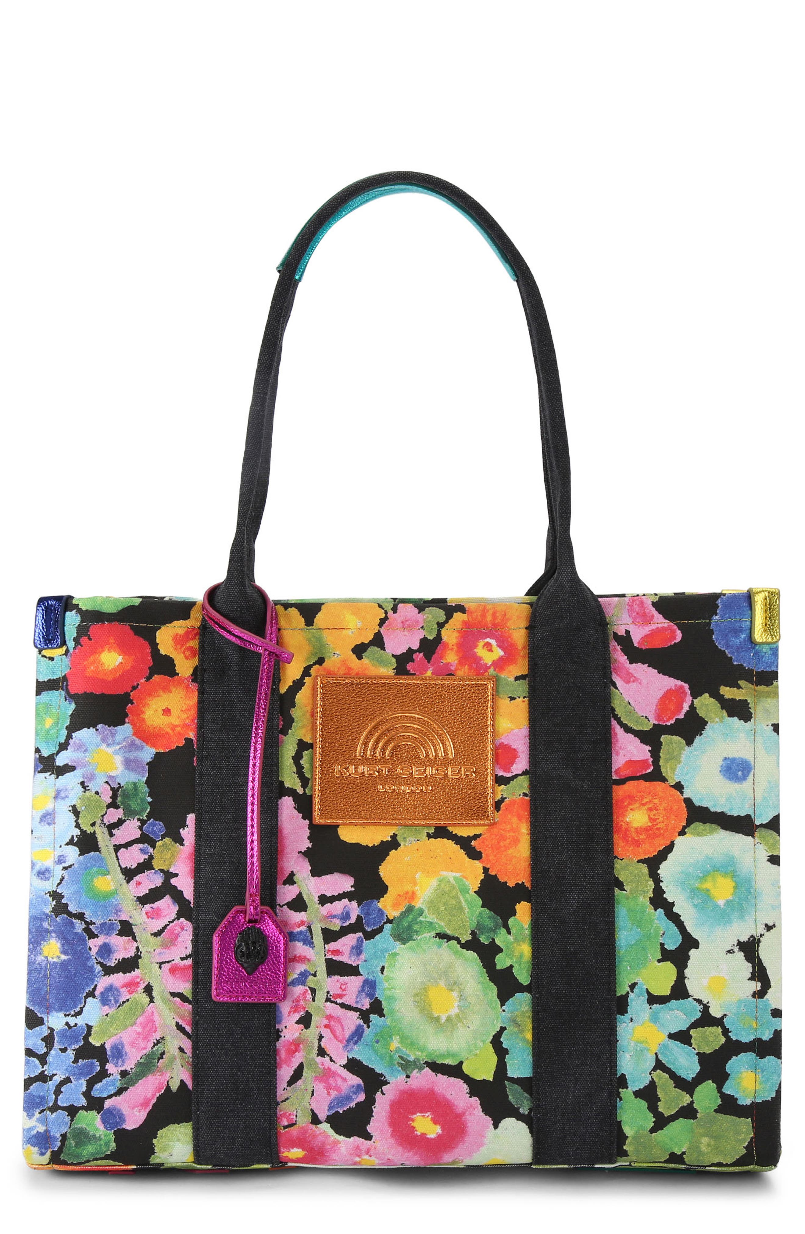Kurt Geiger London Large Southbank Floral Canvas Tote, Main, color, 