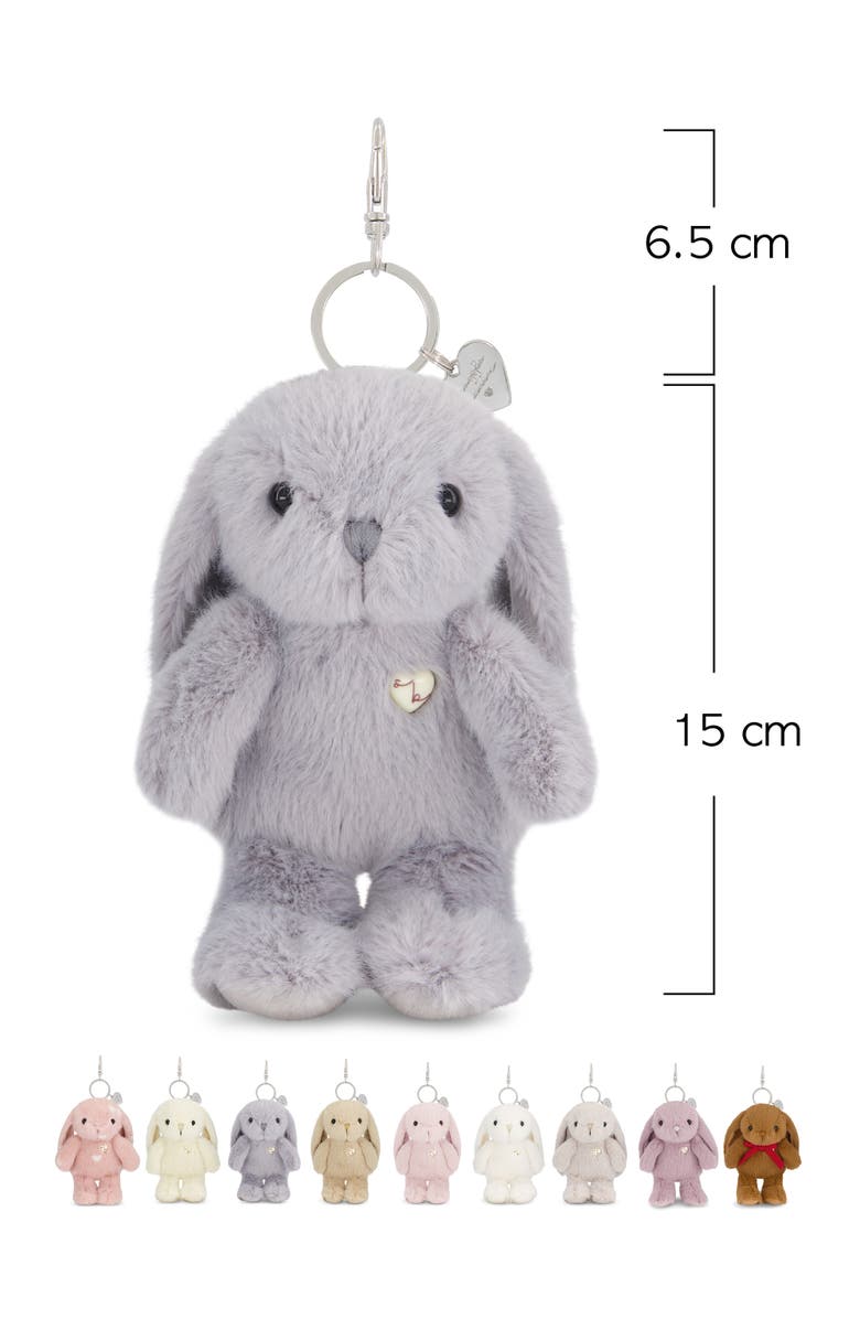 Snuggle Bunnies Penelope 6" Plush Bunny Keychain with Metal Swivel Clip, Alternate, color, Silver