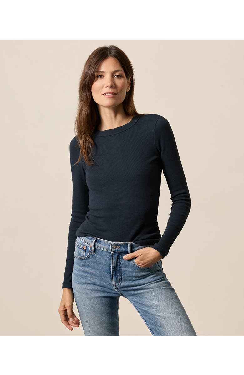 Pact Perfect Rib Long Sleeve Tee, Alternate, color, Midnight Blue