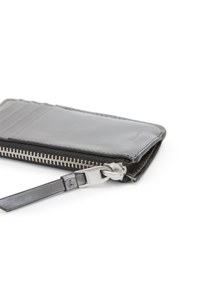 AllSaints Marlborough Leather Card Holder, Alternate, color,
