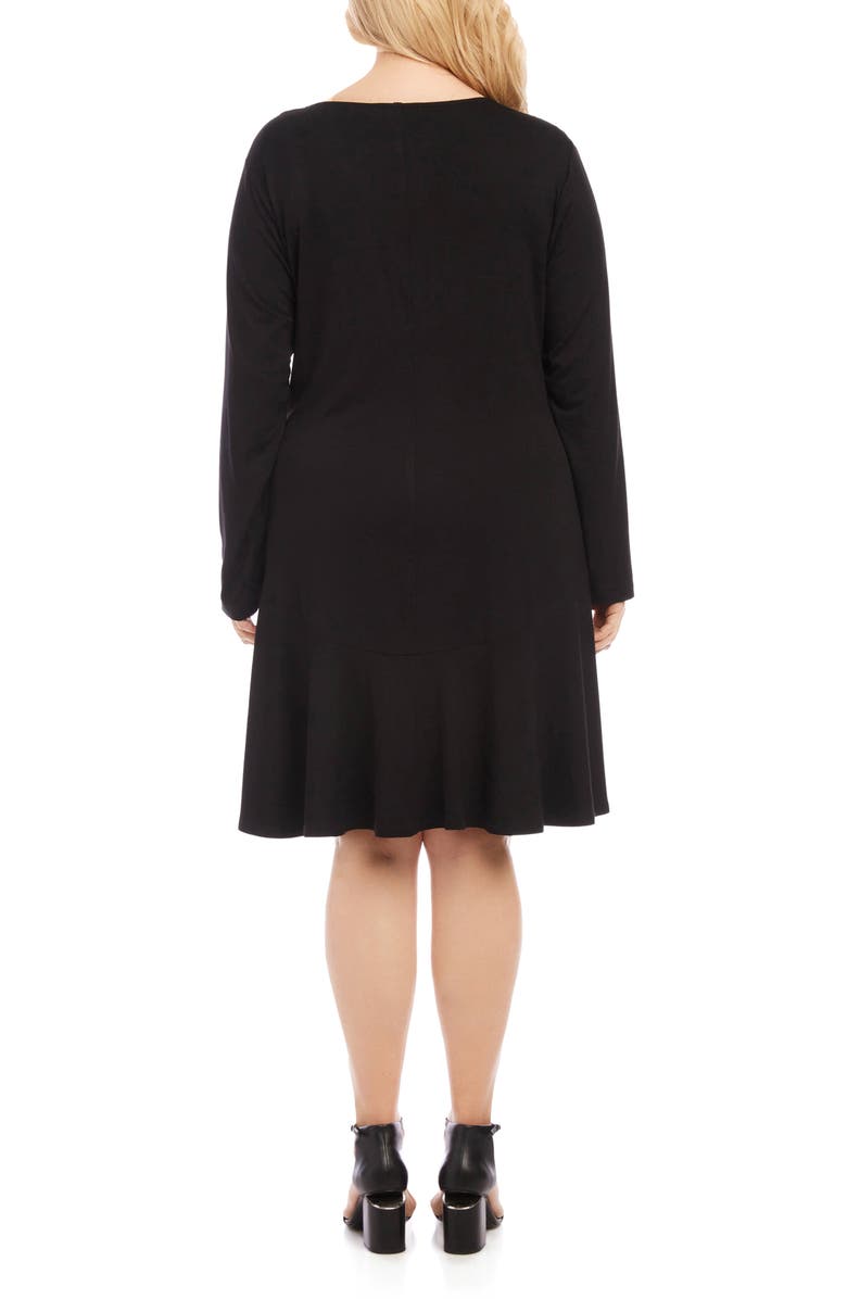 Karen Kane Montana Long Sleeve A-Line Jersey Dress, Alternate, color, 