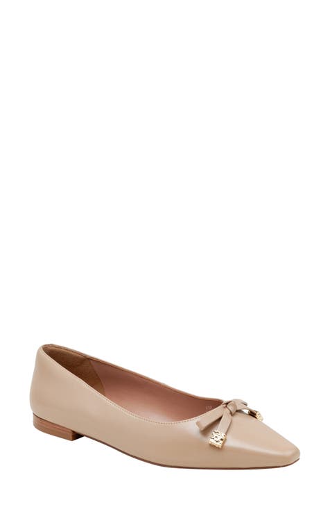 Beige and pink women good flat shoe and handbag