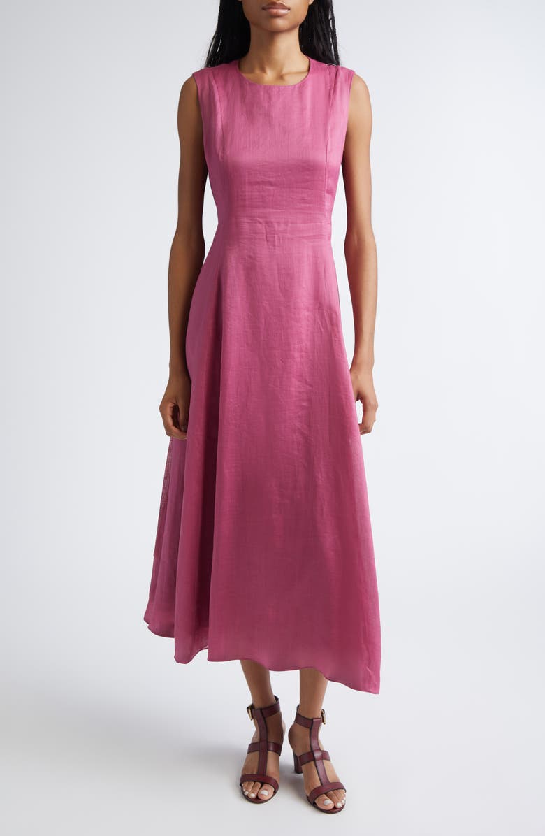 Max Mara Aquile Canvas Midi Dress, Main, color, Cyclamen
