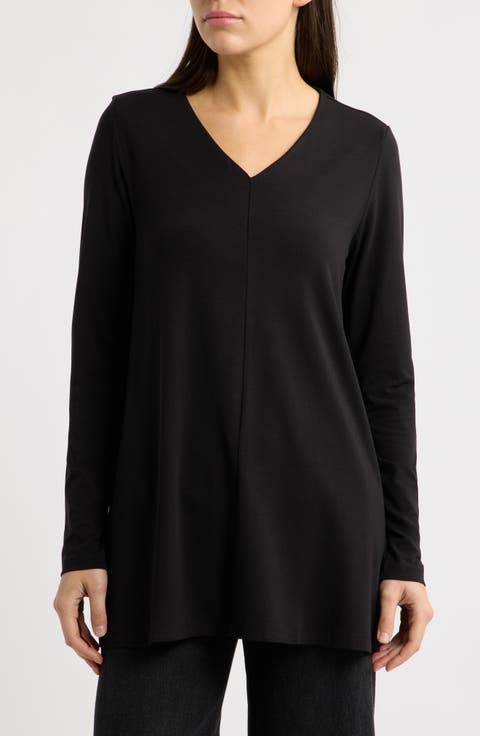 Long Sleeve V-Neck Tunic Top