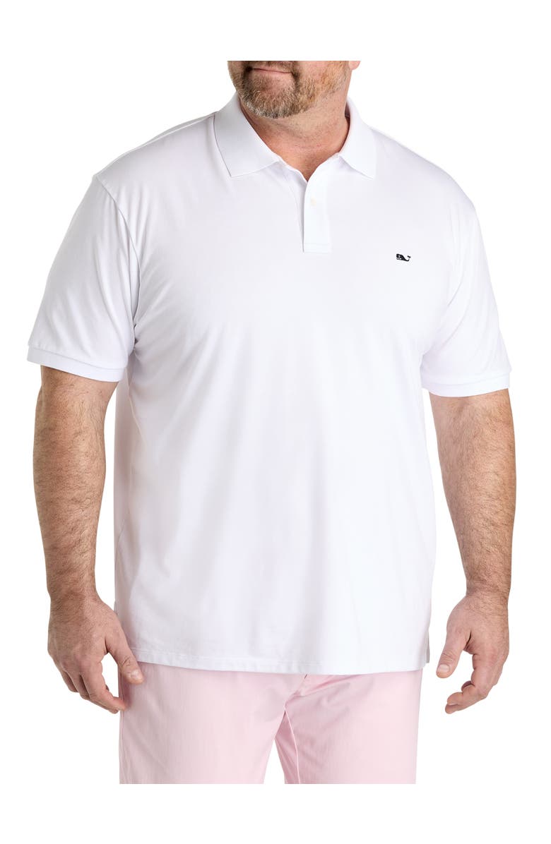 vineyard vines Big & Tall Edgartown Piqué Polo Shirt, Main, color, White Cap