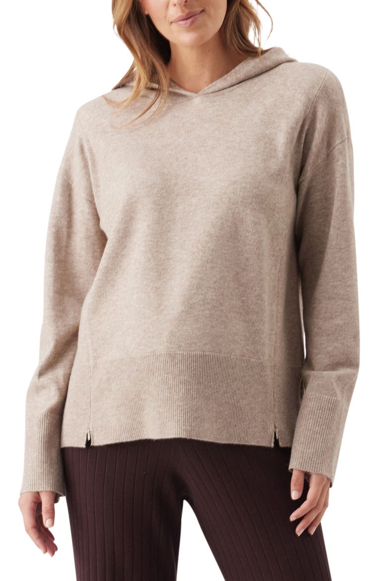 Finley Maternity/Nursing Knit Hoodie, Main, color, Latte