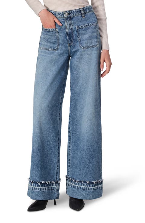 Marina Cuff High Waist Ankle Wide Leg Jeans (Liliana)