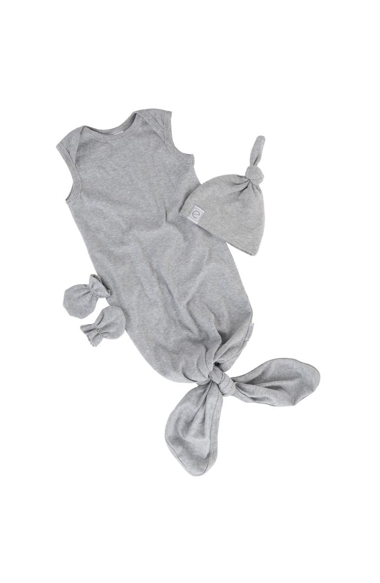 Ely's & Co. Knot Wearable Blanket, Knot Hat & Mitten Set, Main, color, Heather Grey