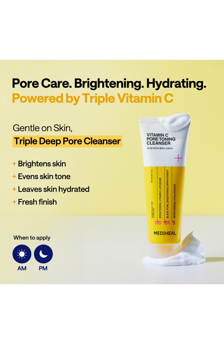MEDIHEAL Vitamin C Pore Toning Cleanser, Alternate, color, Yellow