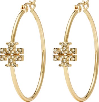 Eleanor Pave Hoop Earrings