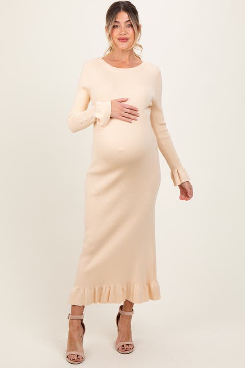 Ribbed Knit Bow Back Maxi Dress