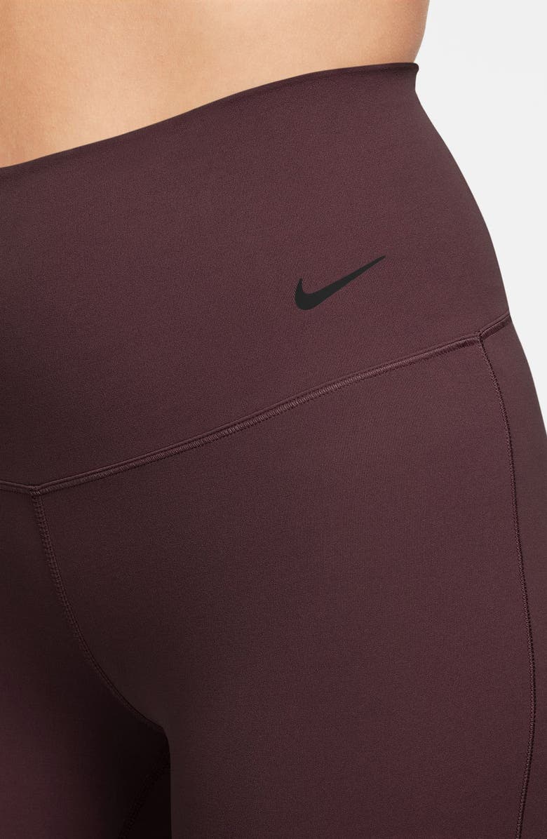 Nike Zenvy High-Waisted Flared Leggings, Alternate, color, Burgundy Crush/ Black