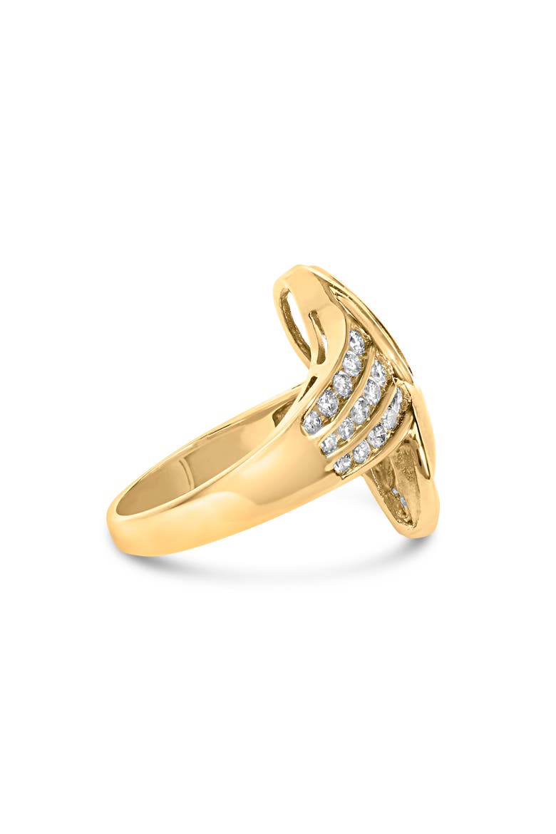 14K Yellow Gold 1 1/3 Cttw Diamond Bypass Cocktail Ring, Alternate, color, Yellow