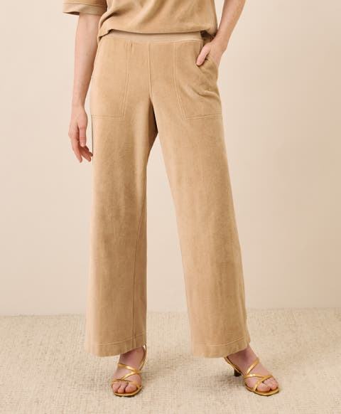 Organic Cotton Pure Velour Wide Leg Pant