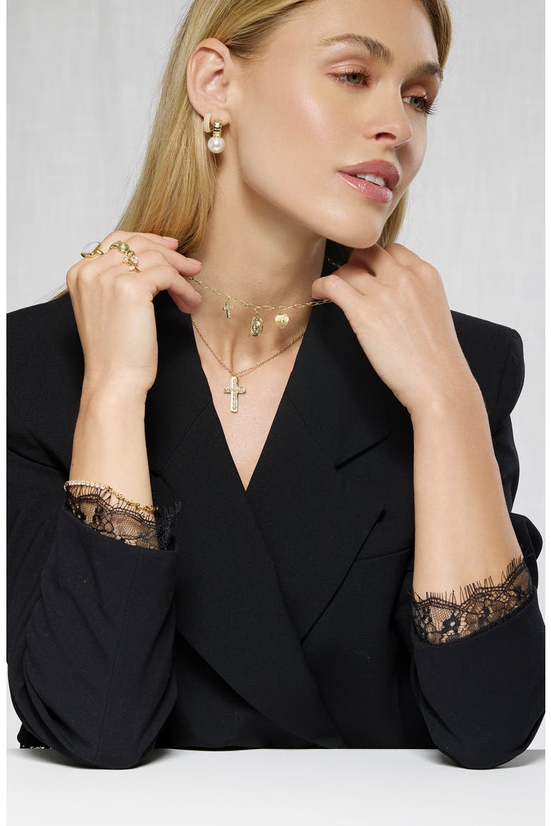 Faux Pearl Drop Earrings, Alternate, color, GOLD
