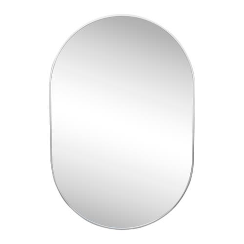 Jonathan Y Milly Medium Oval Metal Framed Wall Mirror In Nickel