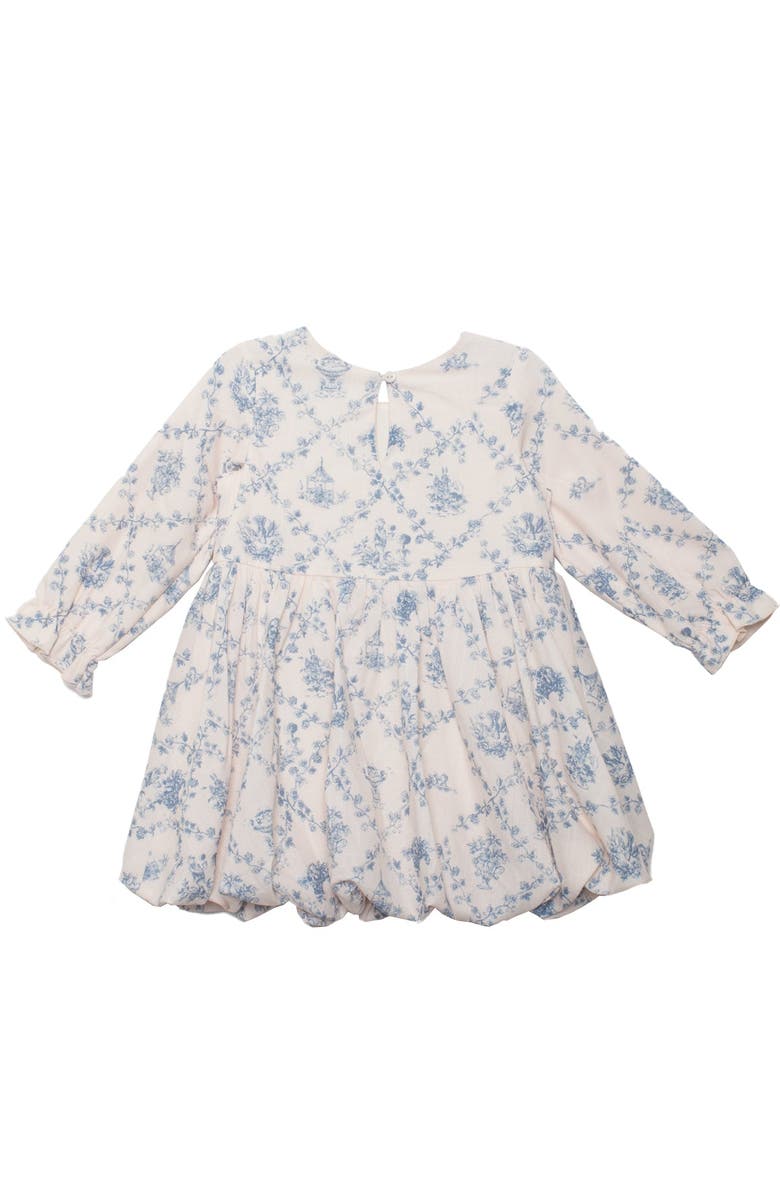 Mabel + Honey Mabel and Honey Toddler Long-Sleeve Blue Toile Princess Dress with Bow., Alternate, color, Blue