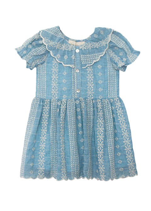 Delicate Blue Short Sleeve Dress