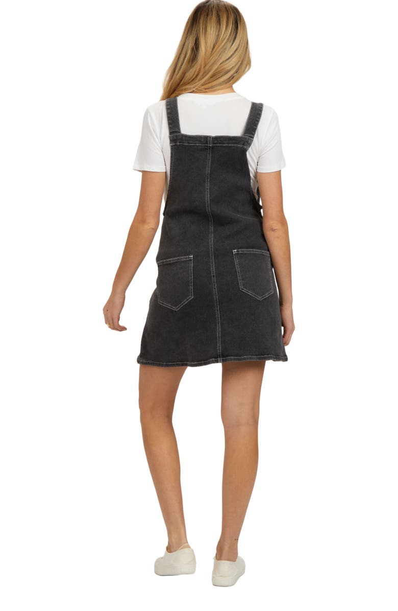 PinkBlush Denim Overall Dress, Alternate, color, Black