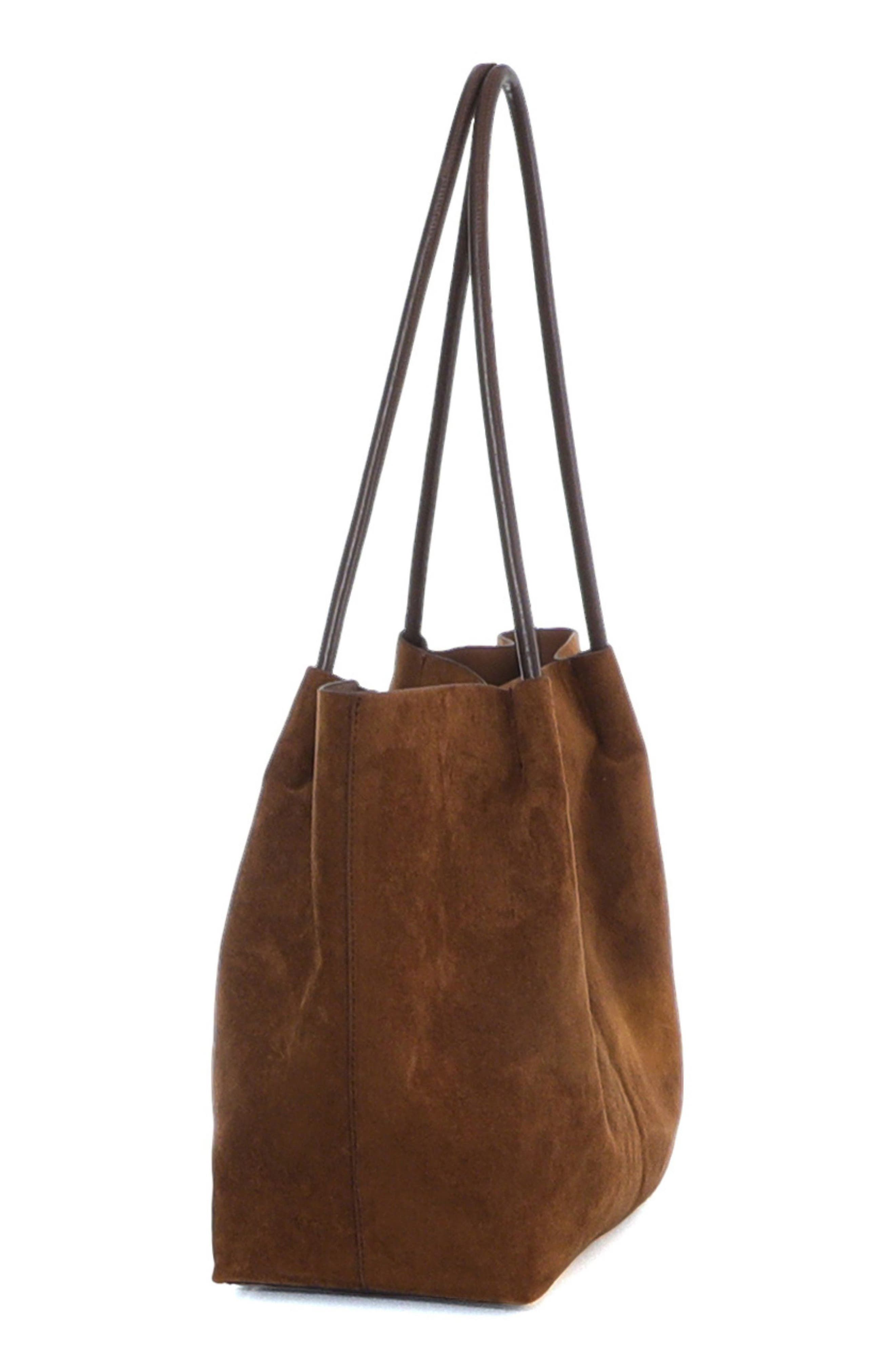 Large Faux Leather Tote with Clutch, Alternate, color, BROWN
