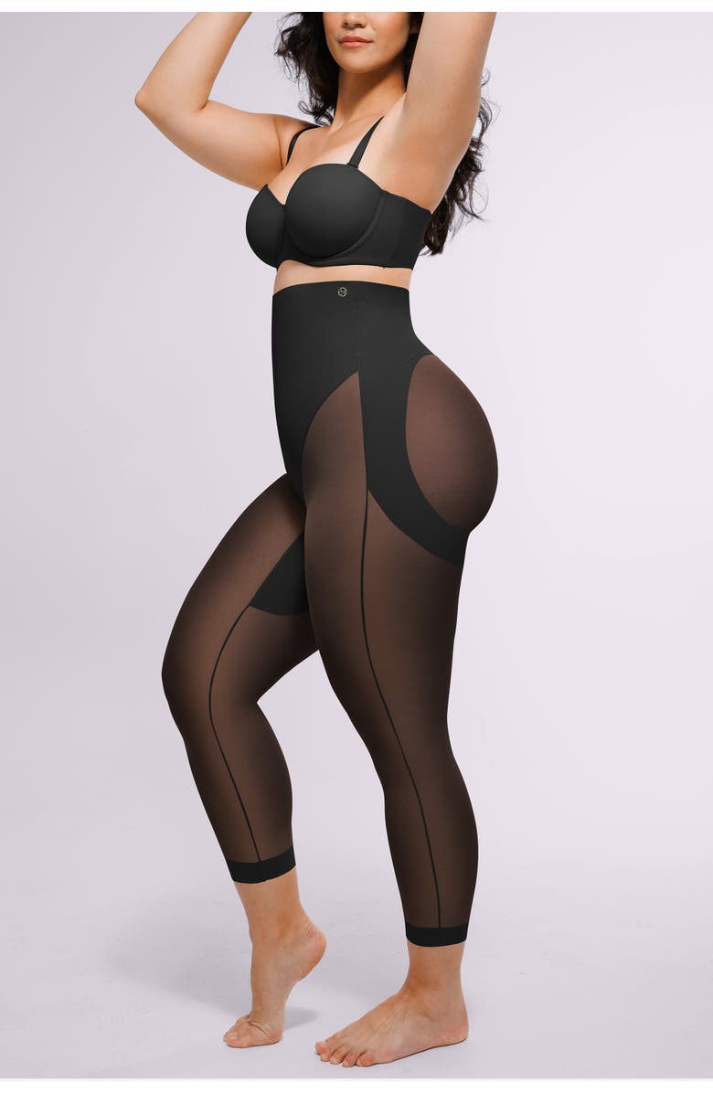 Shapellx MeshSmooth Butt-Lifting Capri, Alternate, color, Black