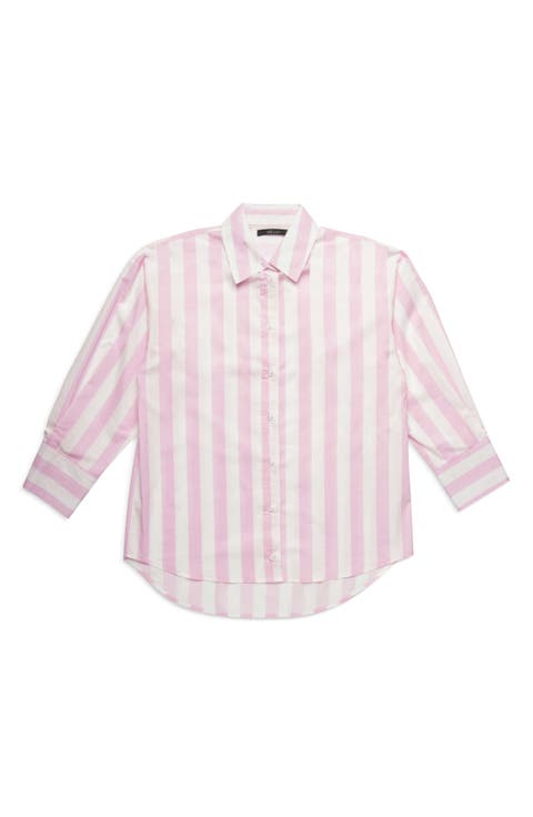 Vicenzo Stripe Cotton Button-Up Shirt