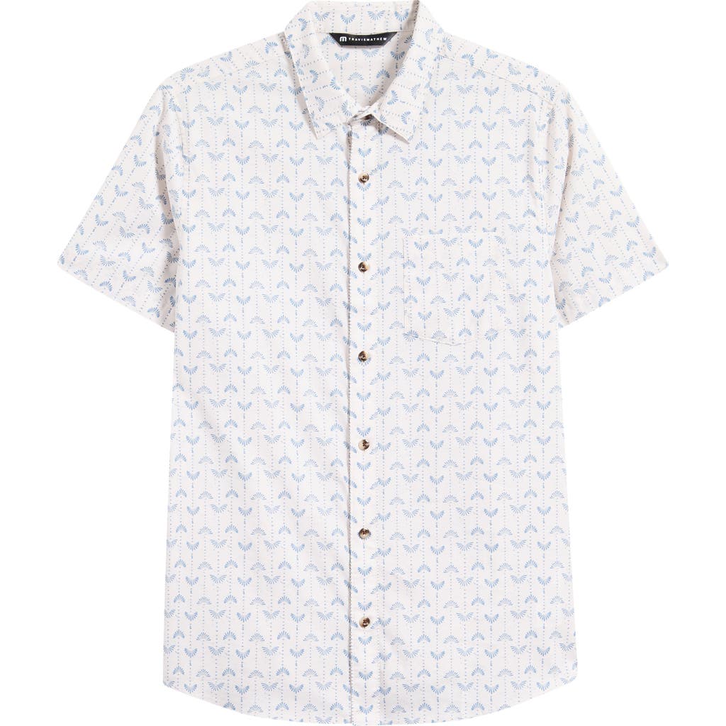 Travismathew Clockwise Short Sleeve Button-up Shirt In Moonbeam